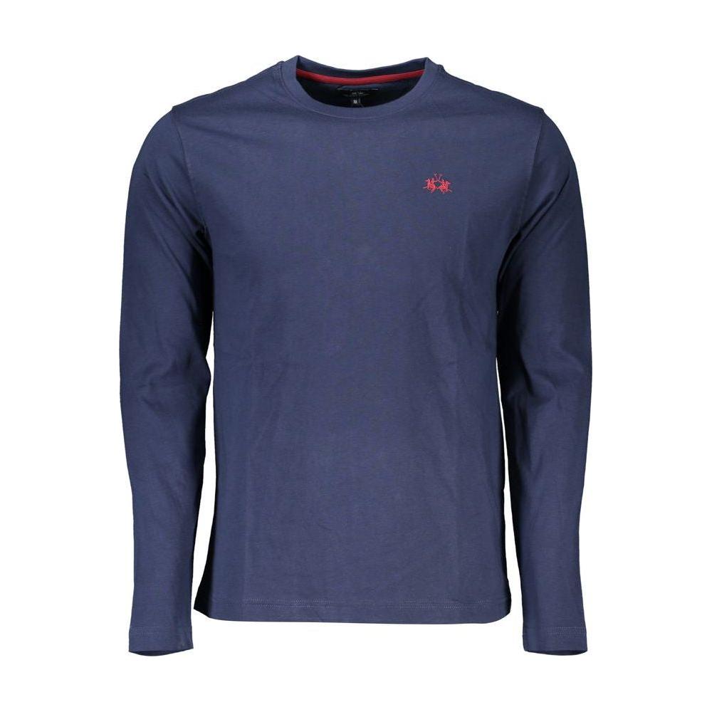 La Martina Regal Blue Crew Neck Embroidered Tee La Martina