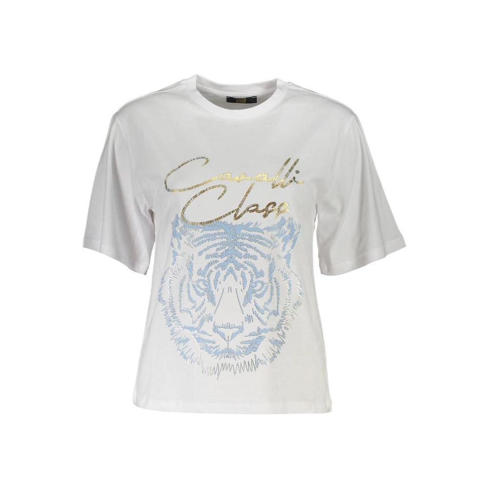 Cavalli Class White Cotton Women T-Shirt Cavalli Class