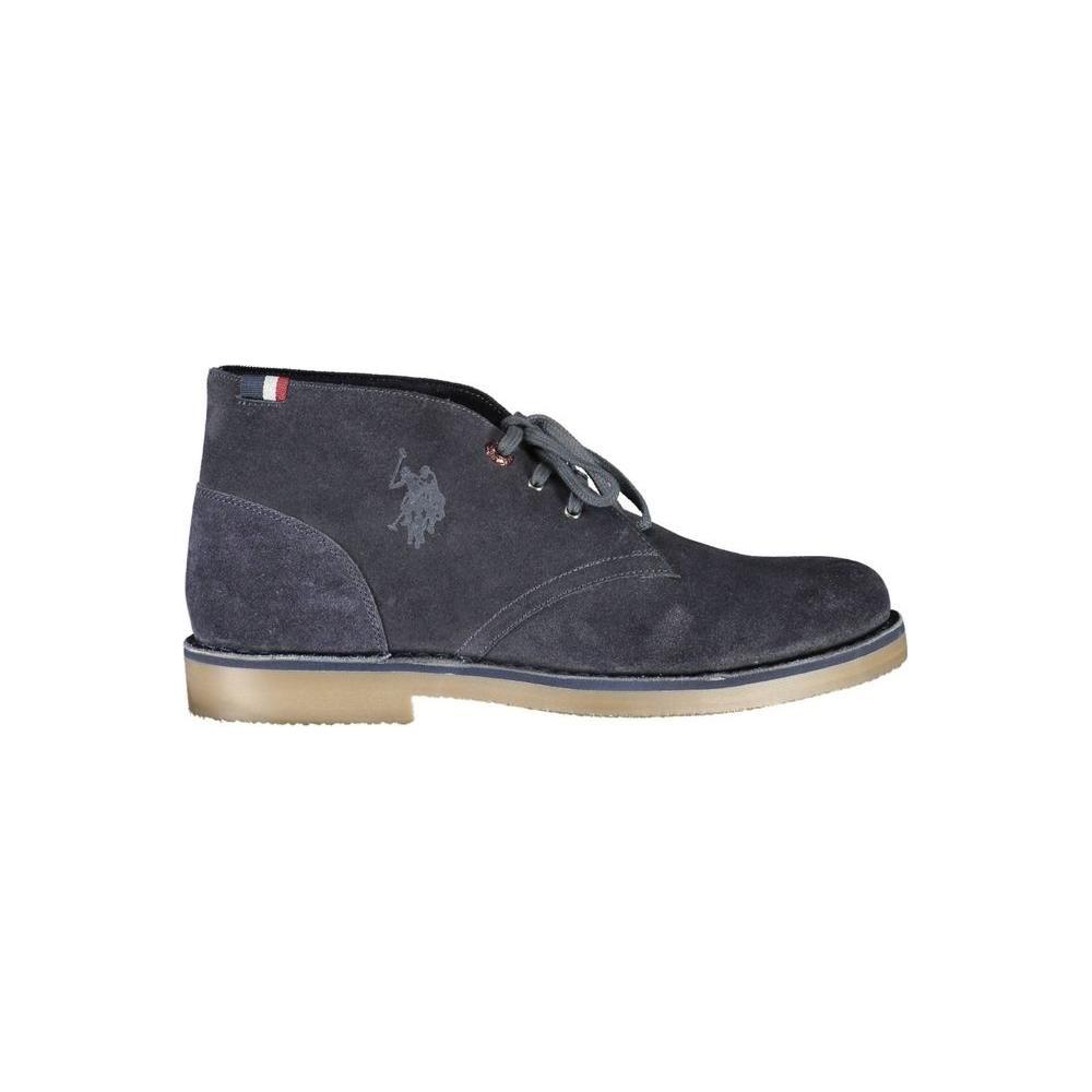 U.S. POLO ASSN. Blue Leather Men Ankle Boot U.S. POLO ASSN.