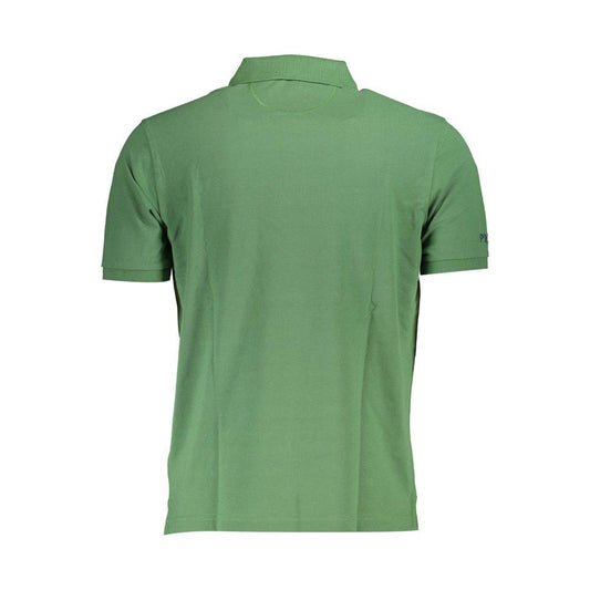 La Martina Green Cotton Men Polo Shirt La Martina