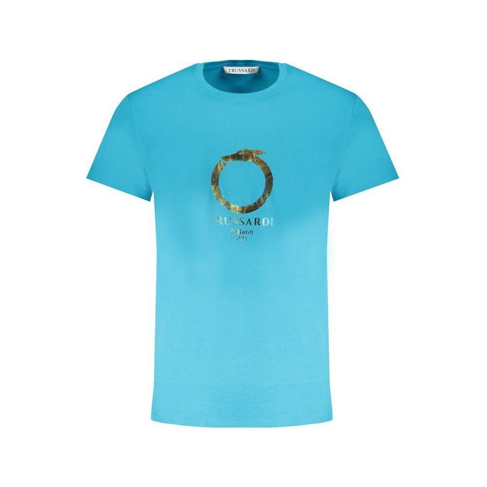 Trussardi Light Blue Cotton T-Shirt Trussardi