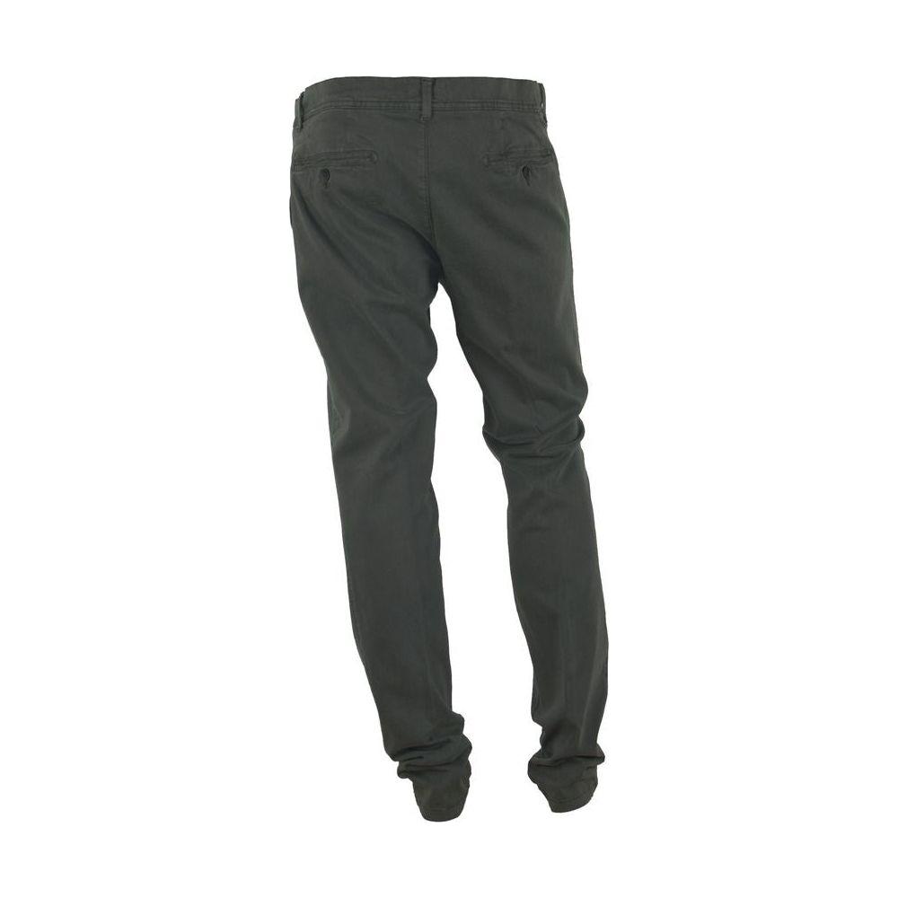 Made in Italy Elegant Gray Italian Cotton Trousers Made in Italy