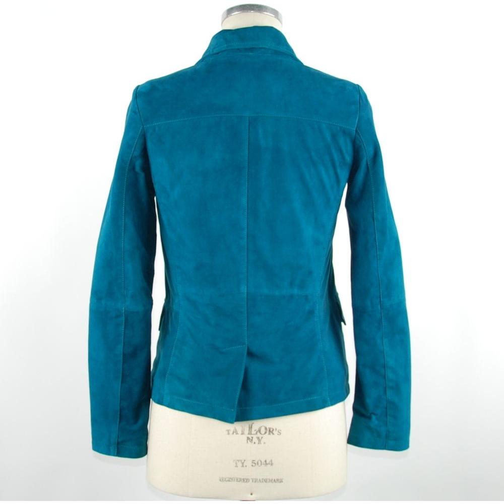 Emilio Romanelli Green Leather Women Jacket Emilio Romanelli