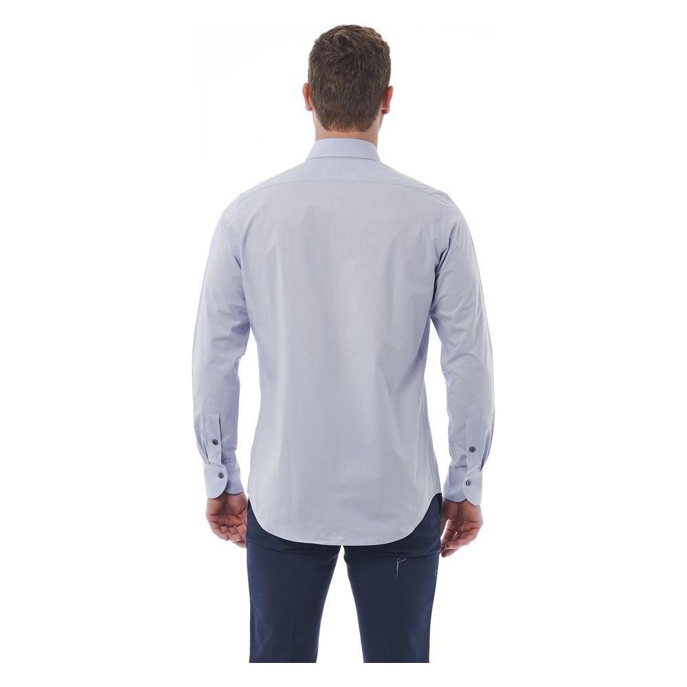 Bagutta Gray Cotton Men Shirt Bagutta