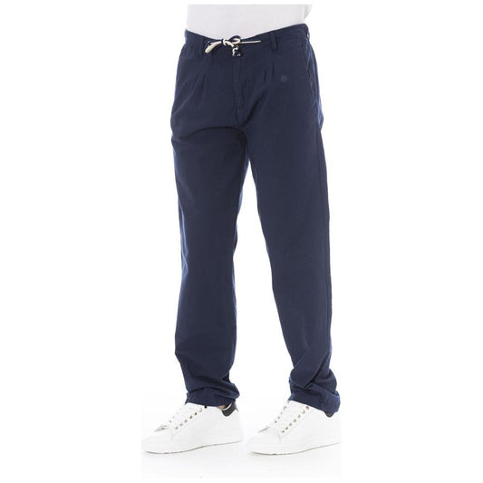 Baldinini Trend Blue Cotton Men Chino Pants Baldinini Trend