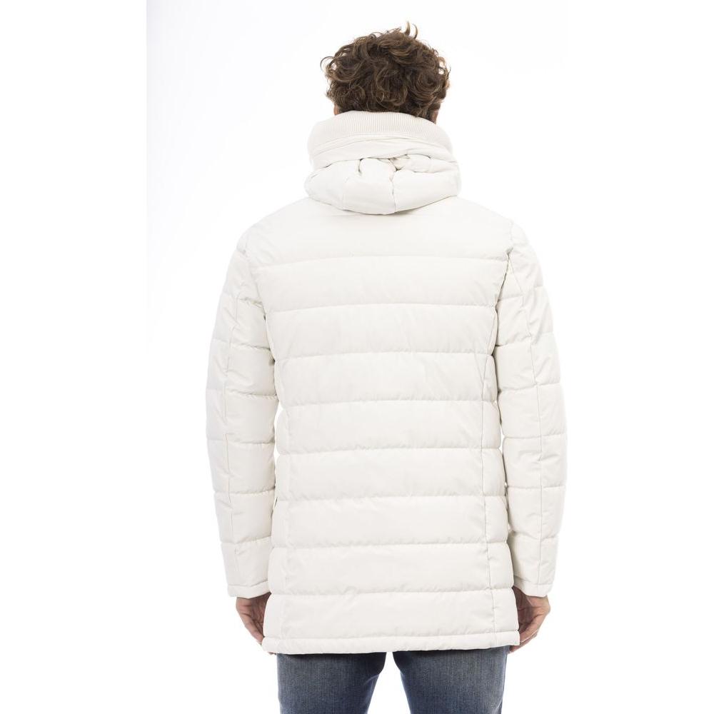 Baldinini Trend White Polyester Men's Hooded Jacket Baldinini Trend