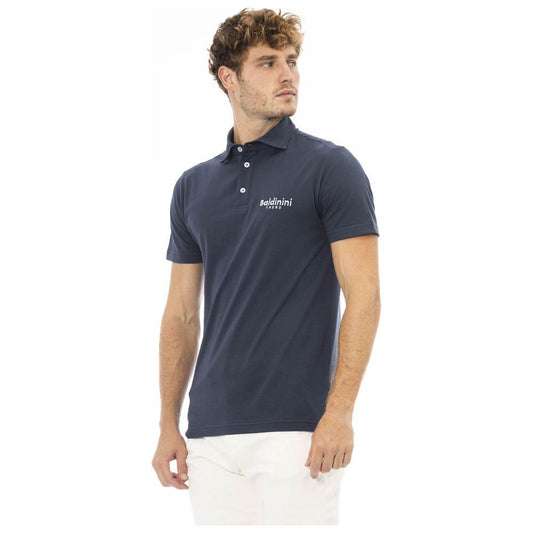 Baldinini Trend Blue Cotton Men Polo Baldinini Trend