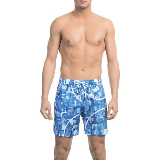 Bikkembergs Light Blue Polyester Men Swim Short Bikkembergs