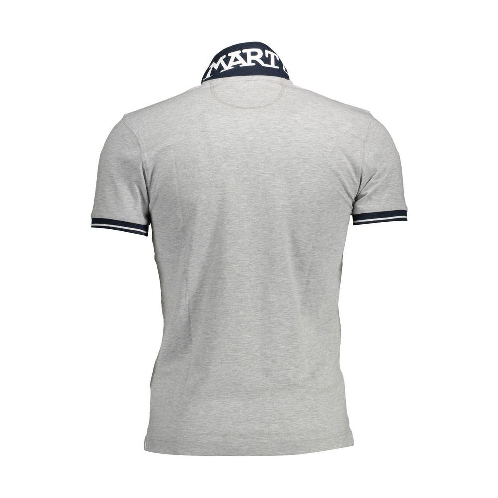 La Martina Gray Cotton Men Polo Shirt La Martina