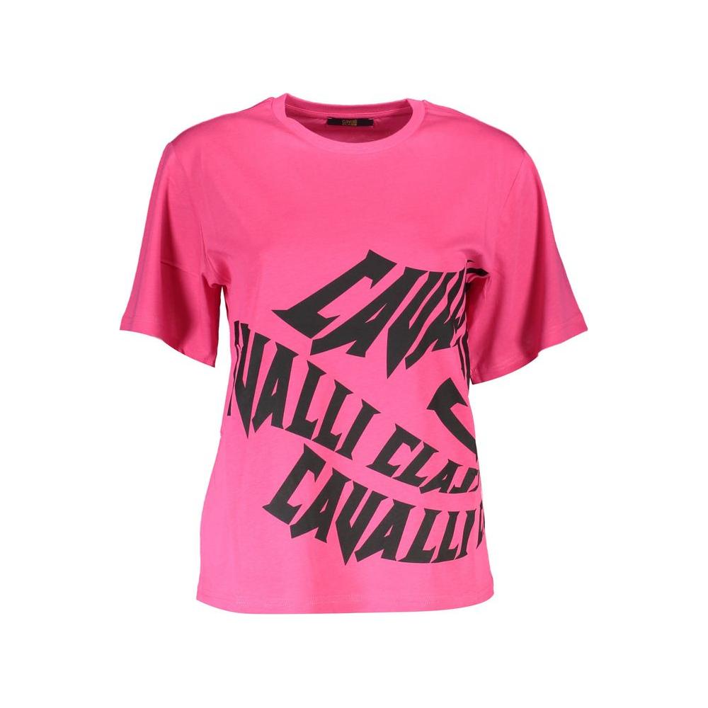 Cavalli Class Pink Cotton Women T-Shirt Cavalli Class