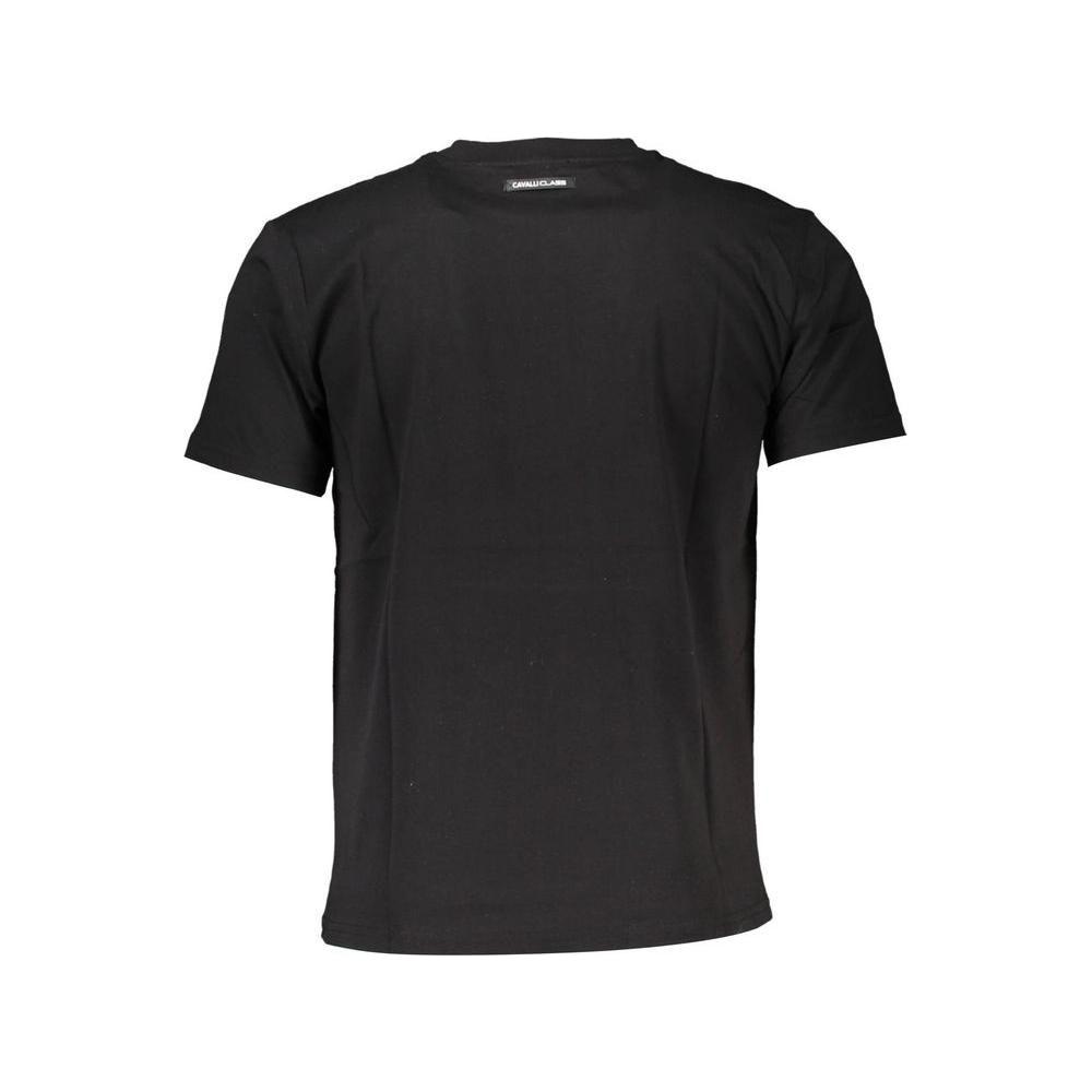 Cavalli Class Black Cotton Men T-Shirt Cavalli Class