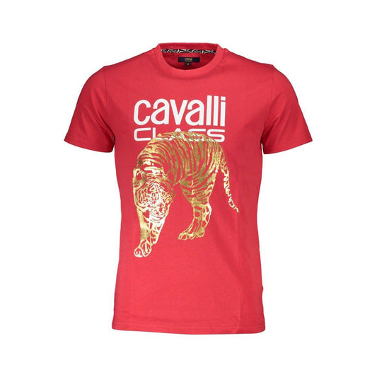 Cavalli Class Red Cotton T-Shirt Cavalli Class