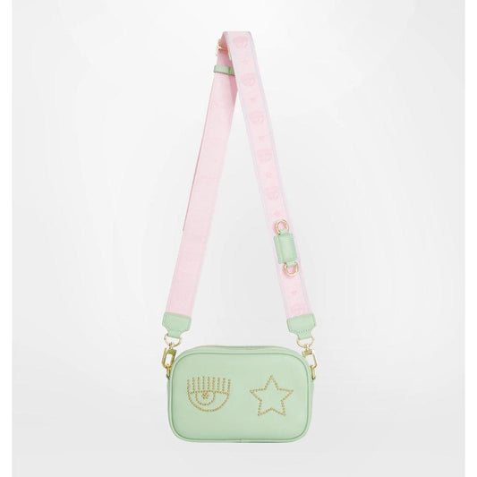 Chiara Ferragni Green Fabric Crossbody Bag Chiara Ferragni