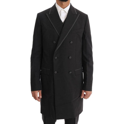 Dolce & Gabbana Gray Wool Stretch 3 Piece Two Button Suit