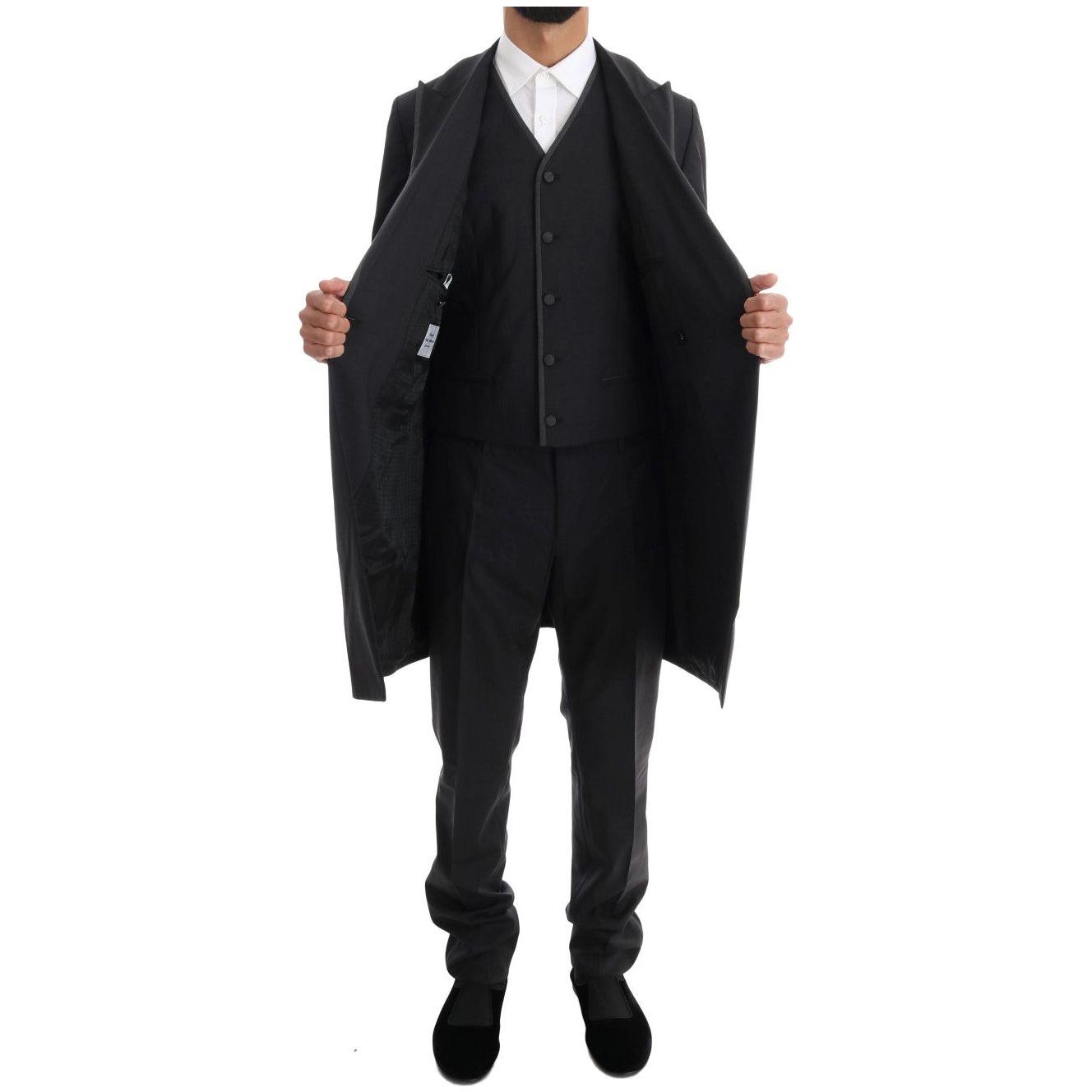 Dolce & Gabbana Gray Wool Stretch 3 Piece Two Button Suit