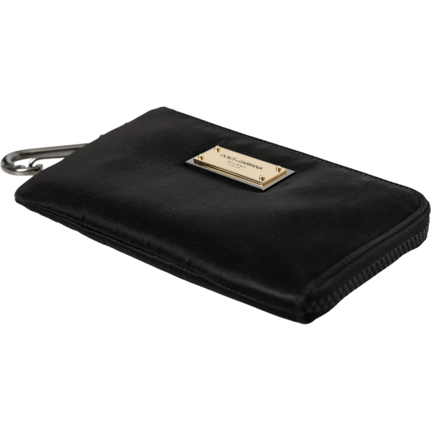 Dolce & Gabbana Black Nylon Logo Plaque Keyring Pouch Clutch Bag Dolce & Gabbana