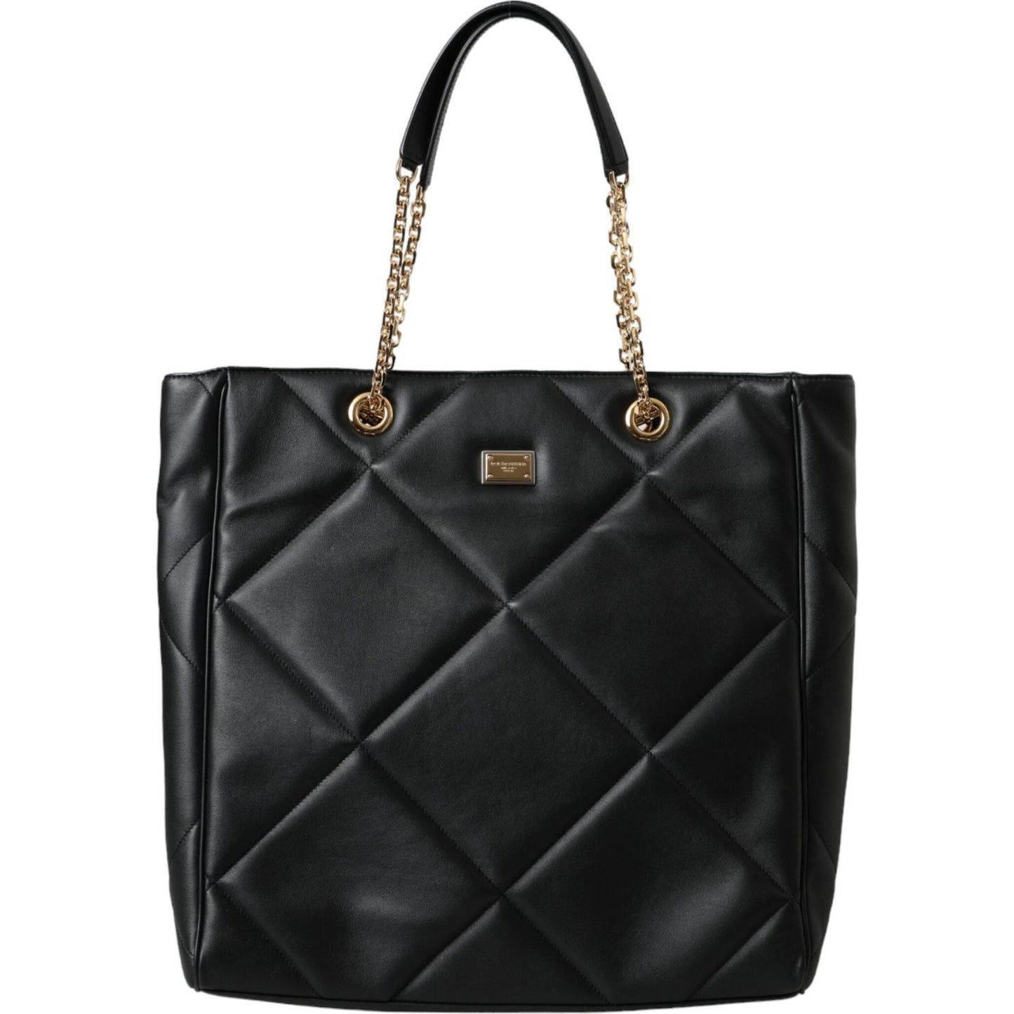 Dolce & Gabbana Black Leather JUNGLE Quilted Shopping Tote Bag Dolce & Gabbana