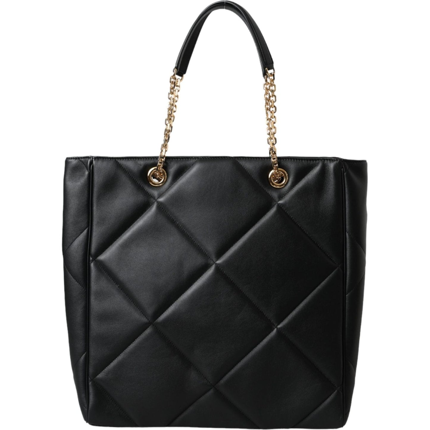 Dolce & Gabbana Black Leather JUNGLE Quilted Shopping Tote Bag Dolce & Gabbana