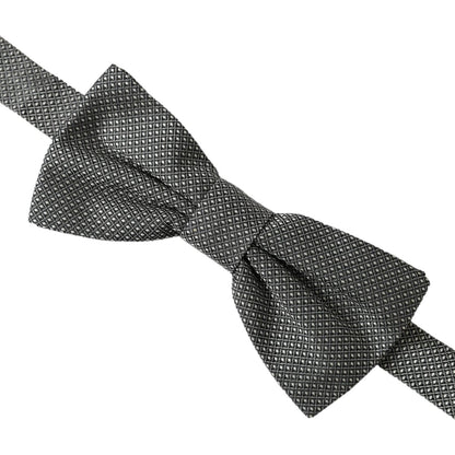 Dolce & Gabbana Gray Silk Patterned Adjustable Neck Men Bow Tie Dolce & Gabbana