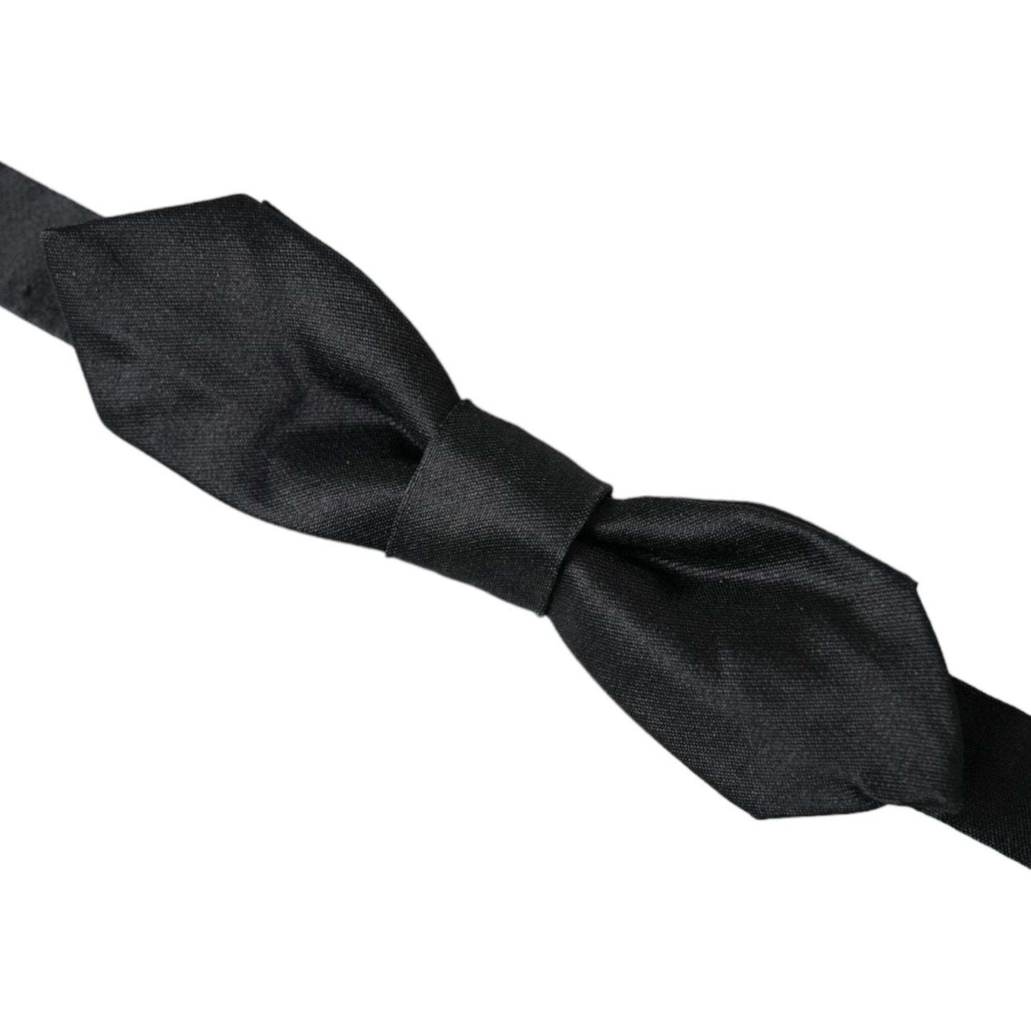 Dolce & Gabbana Black Satin Silk Adjustable Neck Men Bow Tie Dolce & Gabbana