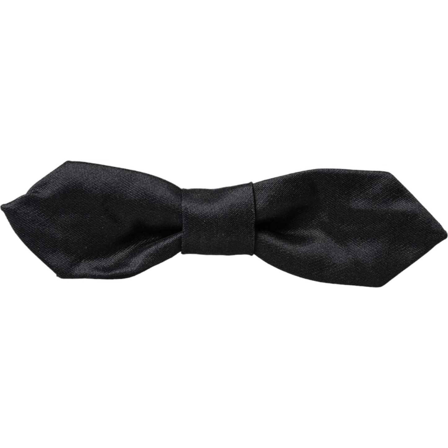 Dolce & Gabbana Black Satin Silk Adjustable Neck Men Bow Tie Dolce & Gabbana