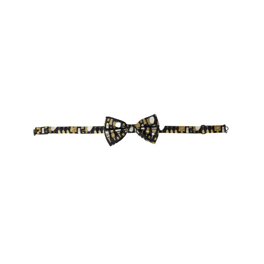 Dolce & Gabbana Black Silk Cocktail Adjustable Neck Men Bow Tie