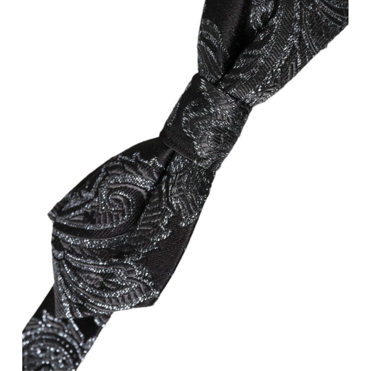 Dolce & Gabbana Black Silk Jacquard Adjustable Neck Men Bow Tie Dolce & Gabbana