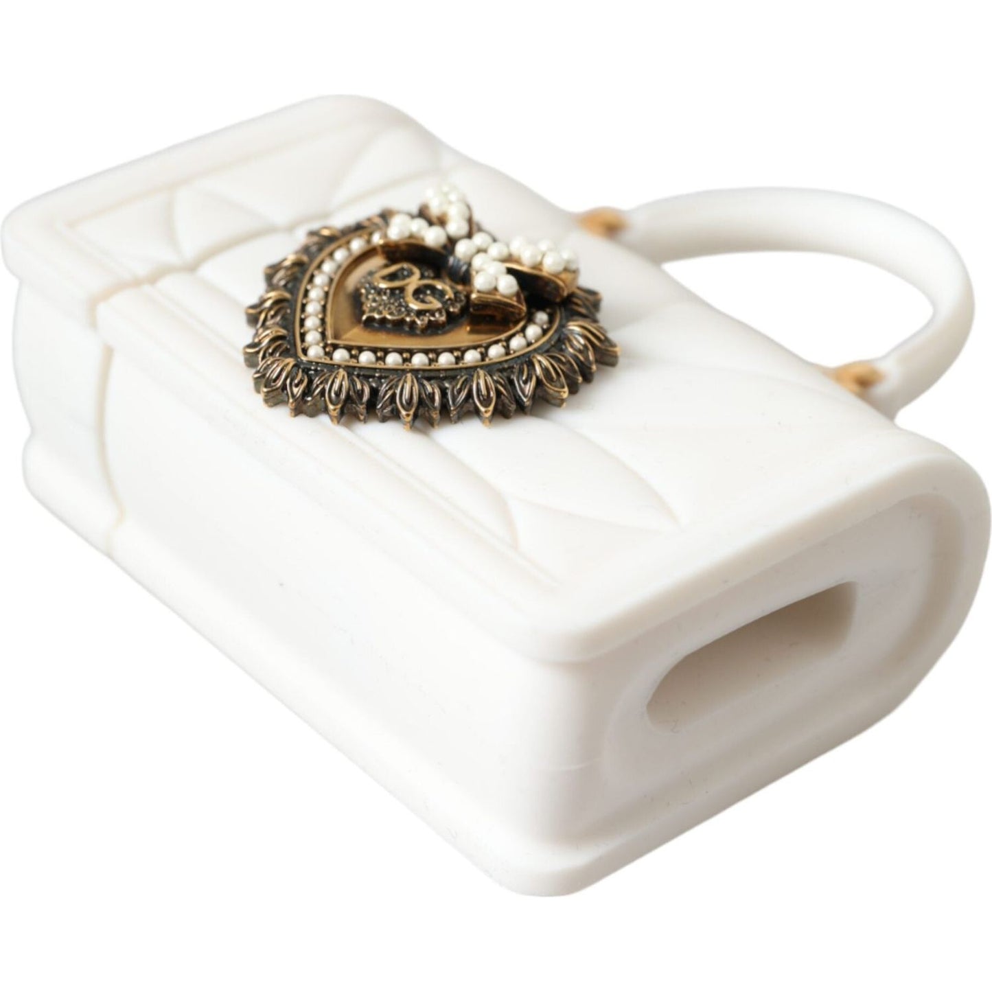 Dolce & Gabbana White Silicone Devotion Heart Cover Hand Bag Airpod Case Dolce & Gabbana