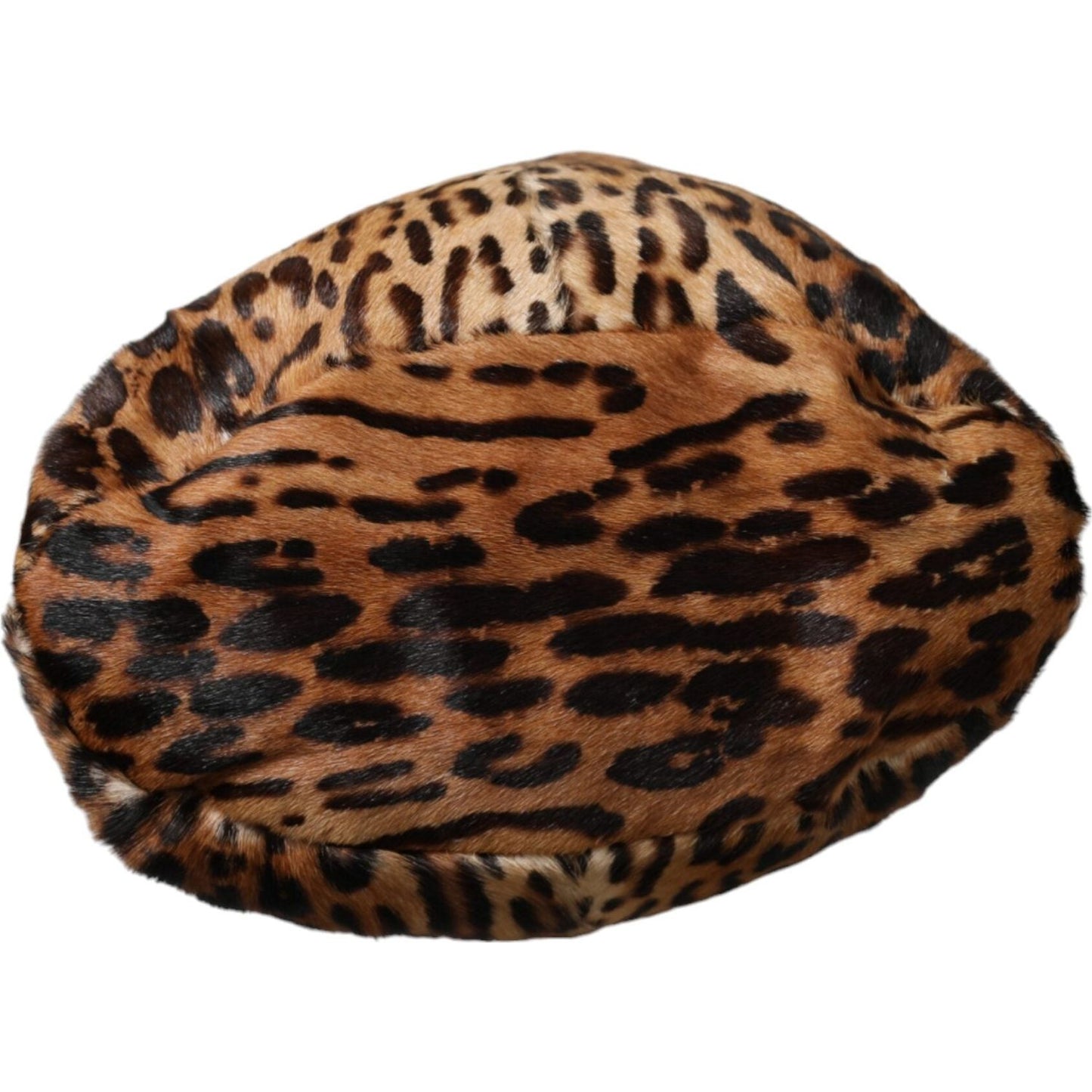 Dolce & Gabbana Brown Leopard Fur Women Bucket Hat Dolce & Gabbana