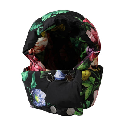 Dolce & Gabbana Black Floral Print Whole Head Wrap Hat