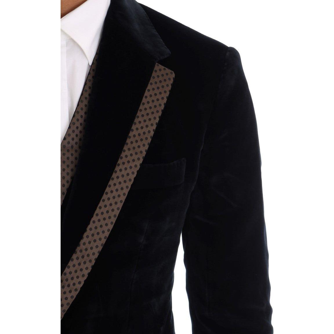 Dolce & Gabbana Elegant Blue Three-Piece Slim Fit Suit Dolce & Gabbana