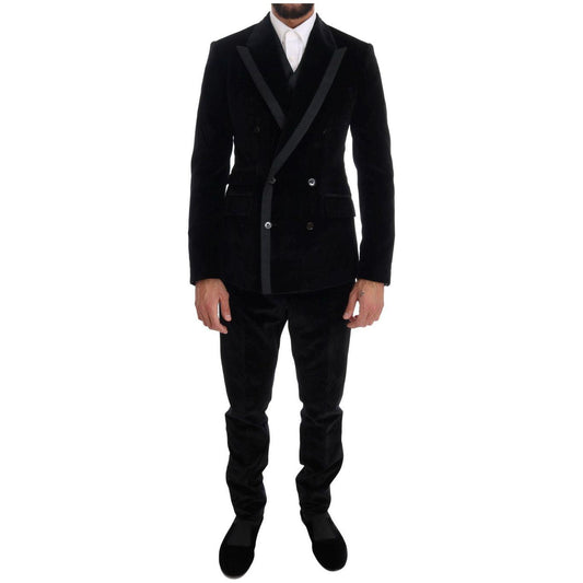 Dolce & Gabbana Elegant Black Slim Fit Three-Piece Suit Suit Dolce & Gabbana