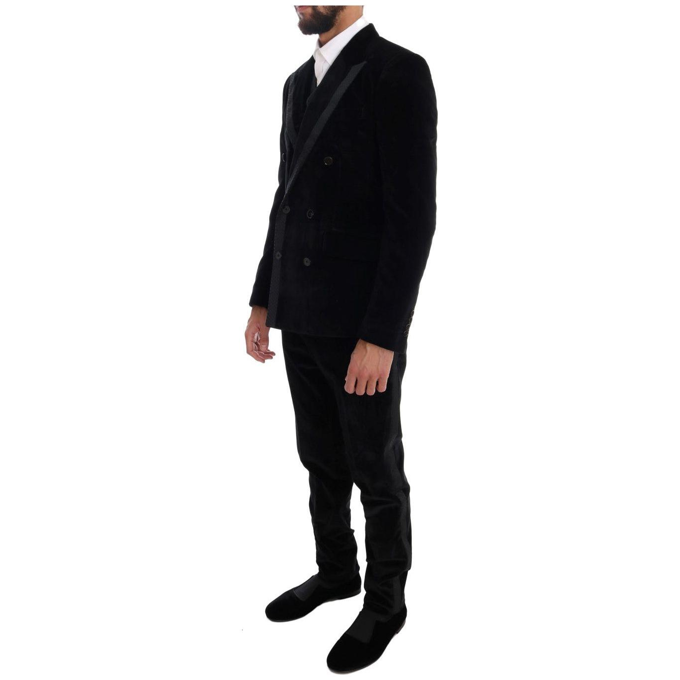 Dolce & Gabbana Elegant Black Slim Fit Three-Piece Suit Suit Dolce & Gabbana