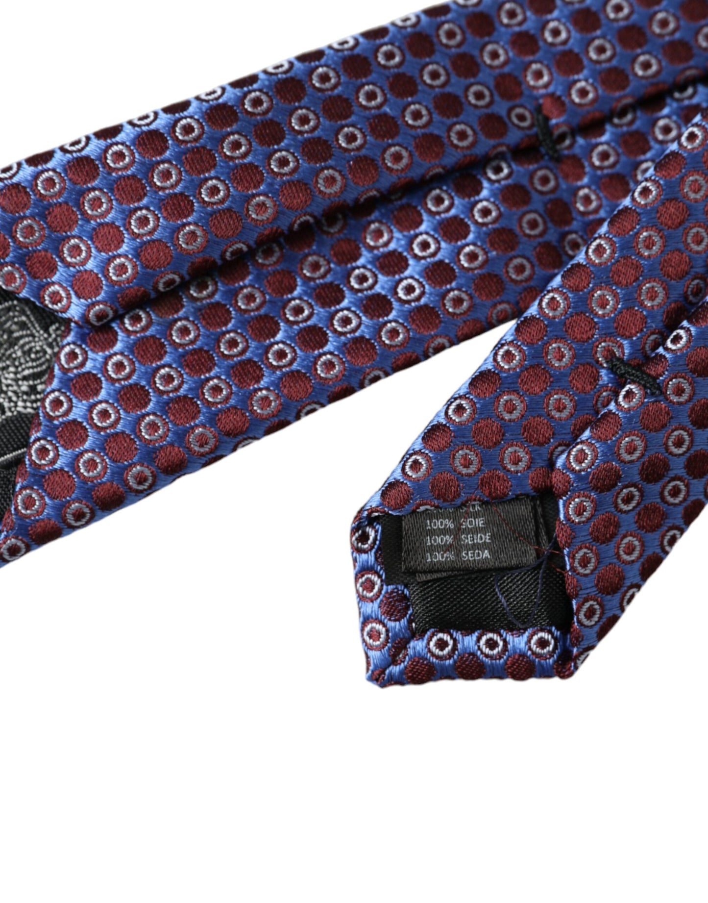 Dolce & Gabbana Blue Purple Patterned Silk Adjustable Men Tie