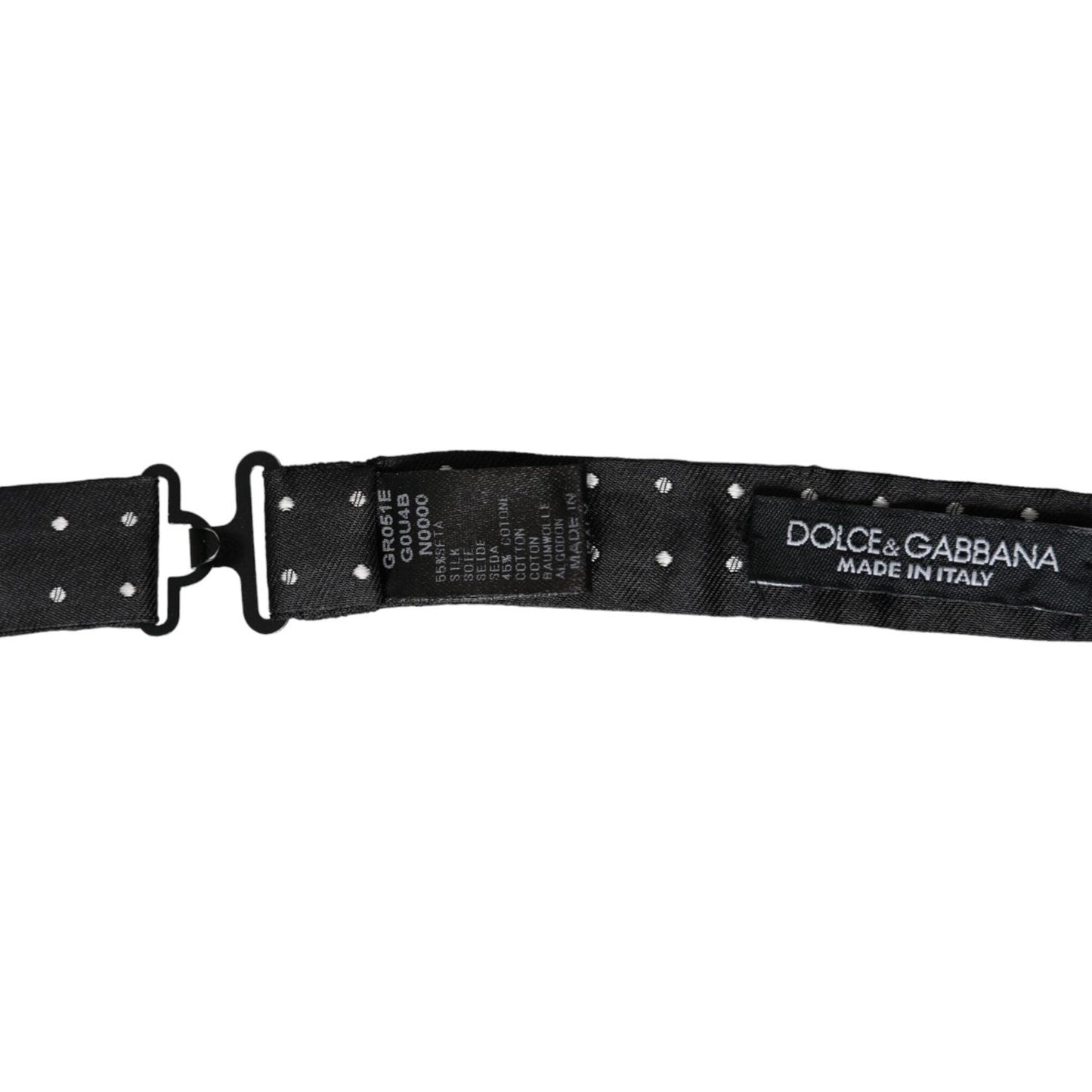 Dolce & Gabbana Black 100% Silk Adjustable Bowtie Dolce & Gabbana