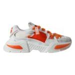 Dolce & Gabbana White Orange Airmaster Low Top Sneakers Shoes Dolce & Gabbana