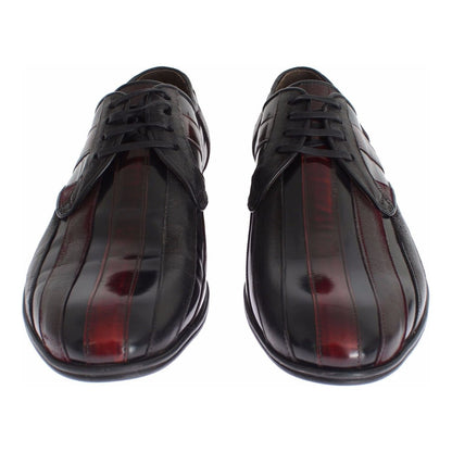 Dolce & Gabbana Black Bordeaux Leather Dress Formal Shoes