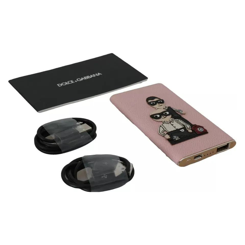 Dolce & Gabbana Chic Pink Leather Power Bank Dolce & Gabbana