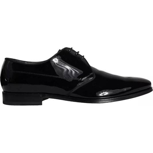 Black Calfskin Leather Derby Men Dress Shoes