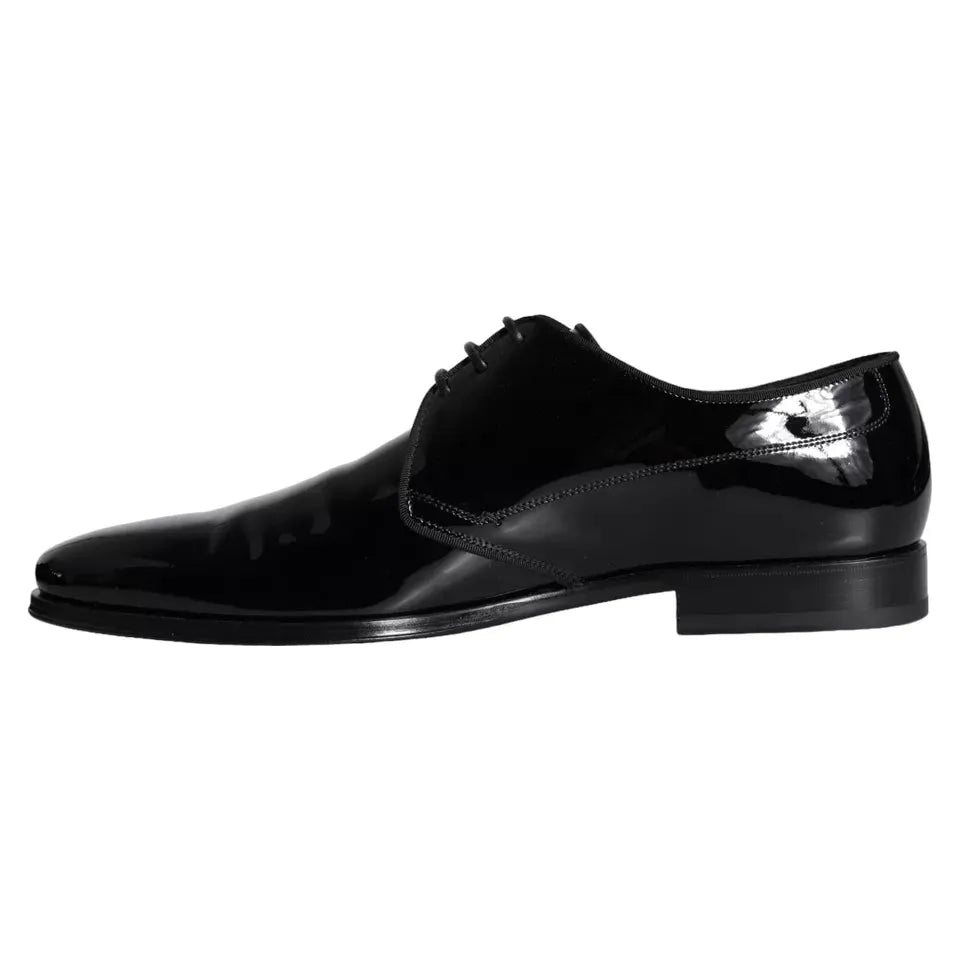 Dolce & Gabbana Black Calfskin Leather Derby Men Dress Shoes Dolce & Gabbana