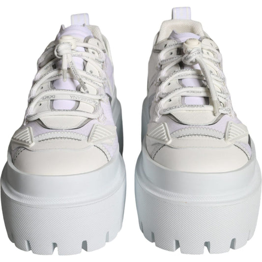 Dolce & Gabbana White Silver Chunky Platform Sneakers Shoes Dolce & Gabbana