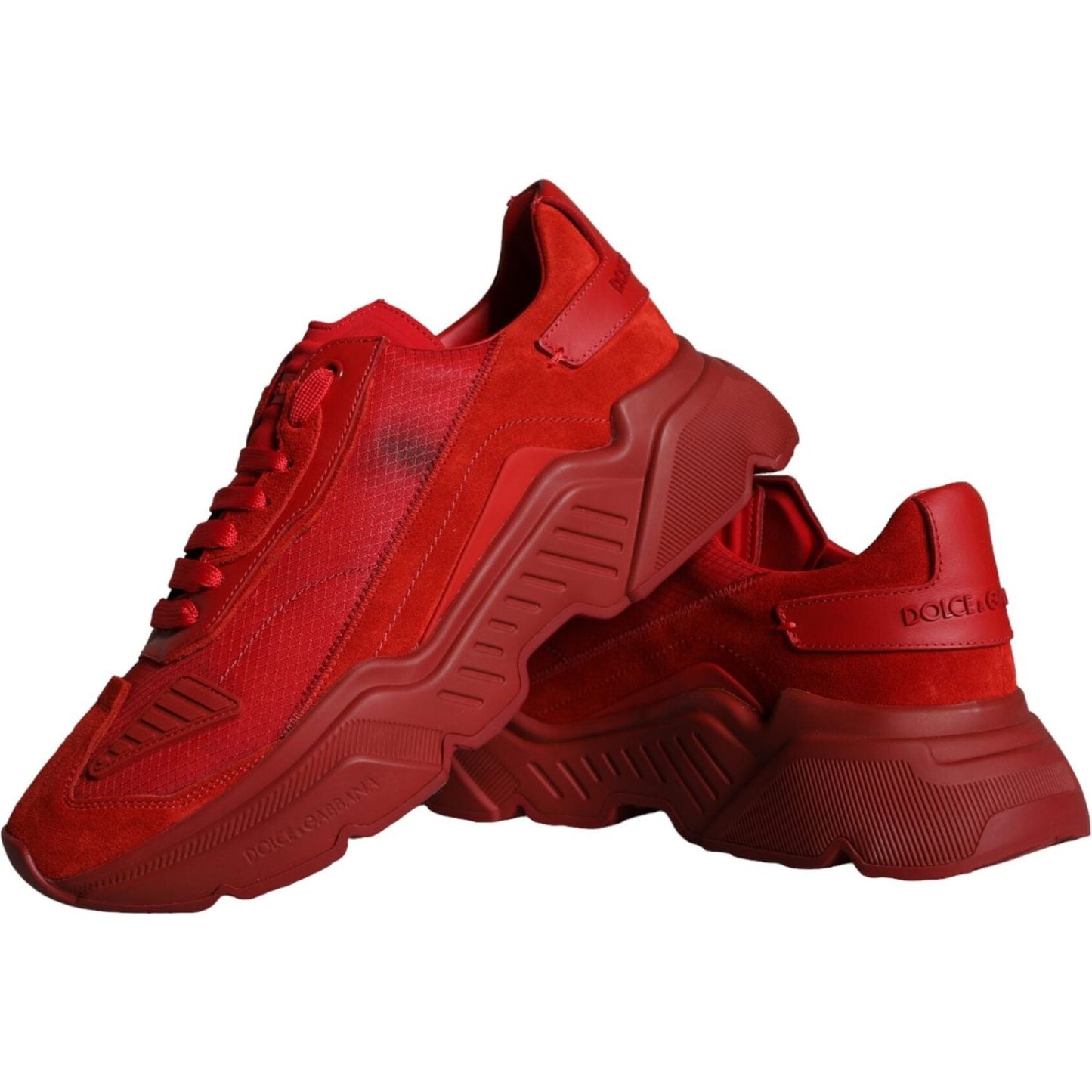 Dolce & Gabbana Red Leather Daymaster Low Top Sneakers Shoes Dolce & Gabbana