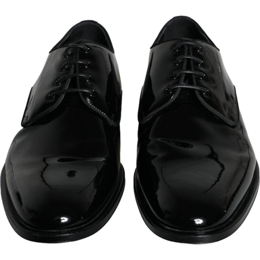 Dolce & Gabbana Black Calfskin Leather Derby Men Dress Shoes Dolce & Gabbana