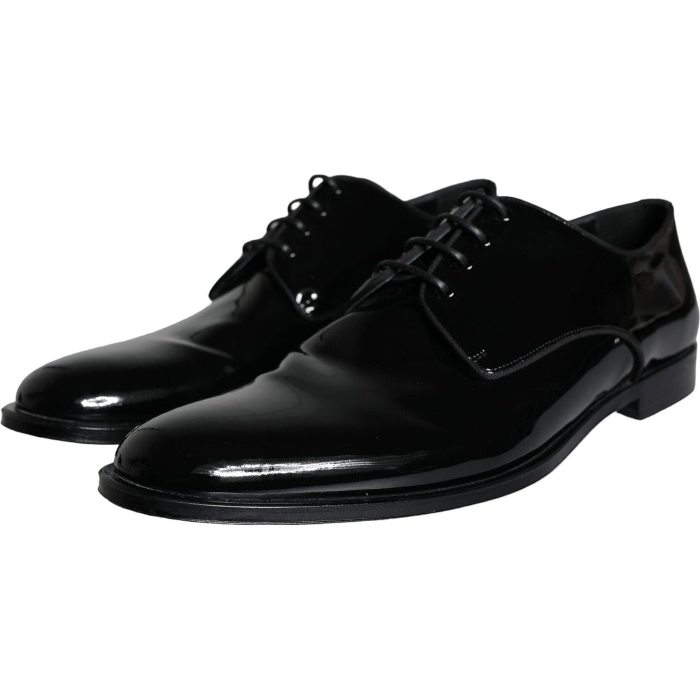 Dolce & Gabbana Black Calfskin Leather Derby Men Dress Shoes Dolce & Gabbana