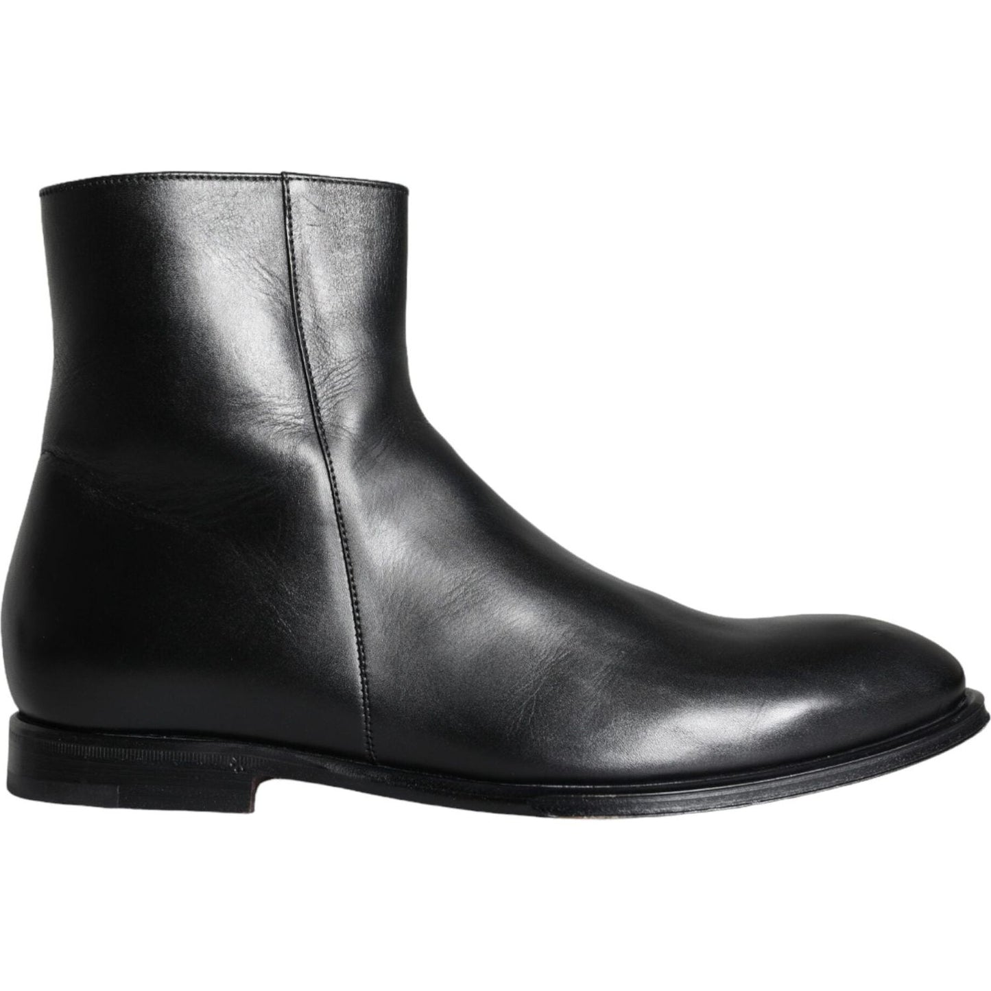 Dolce & Gabbana Black Calf Leather Men Ankle Boots Men Shoes Dolce & Gabbana