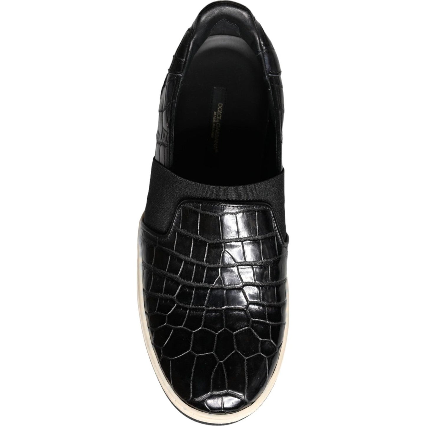 Dolce & Gabbana Black Leather Loafers Slippers Casual Shoes Dolce & Gabbana