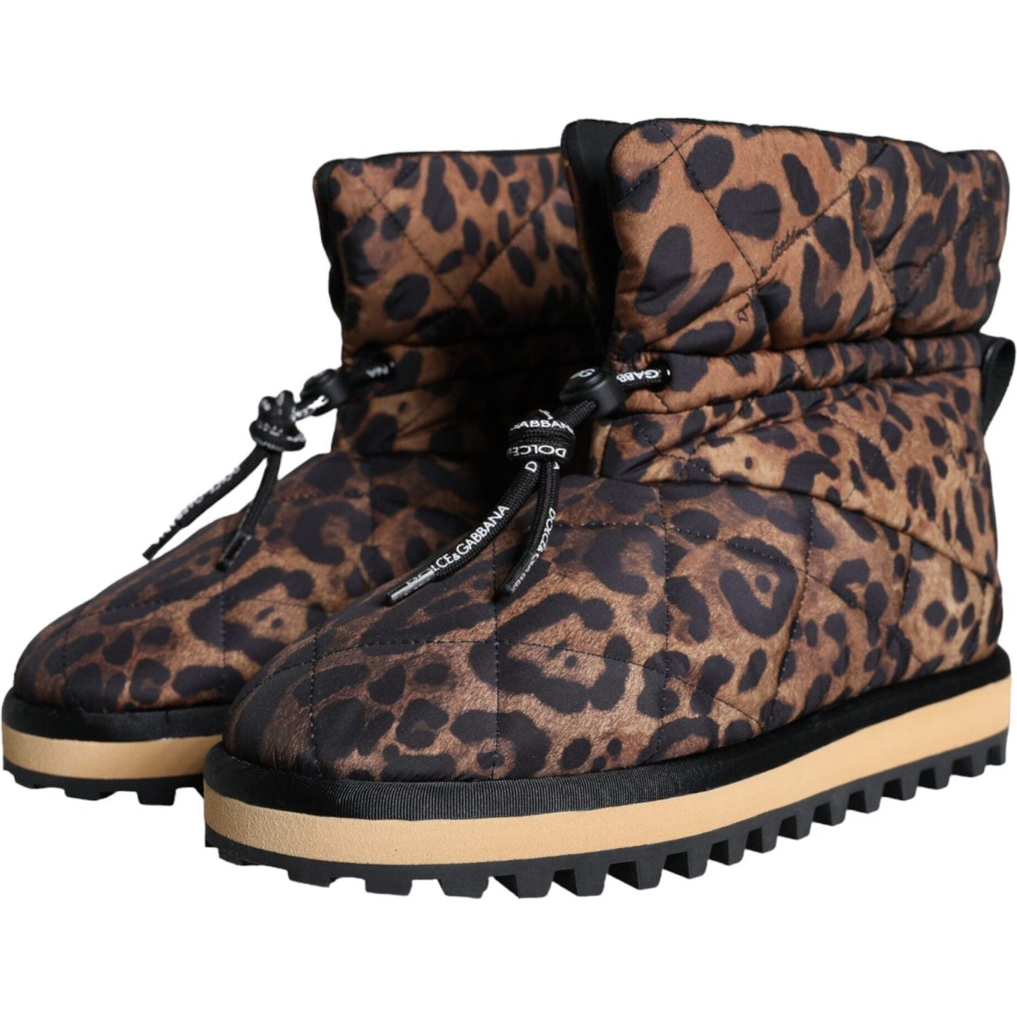 Dolce & Gabbana Brown Leopard Ankle Boots Padded Shoes Dolce & Gabbana