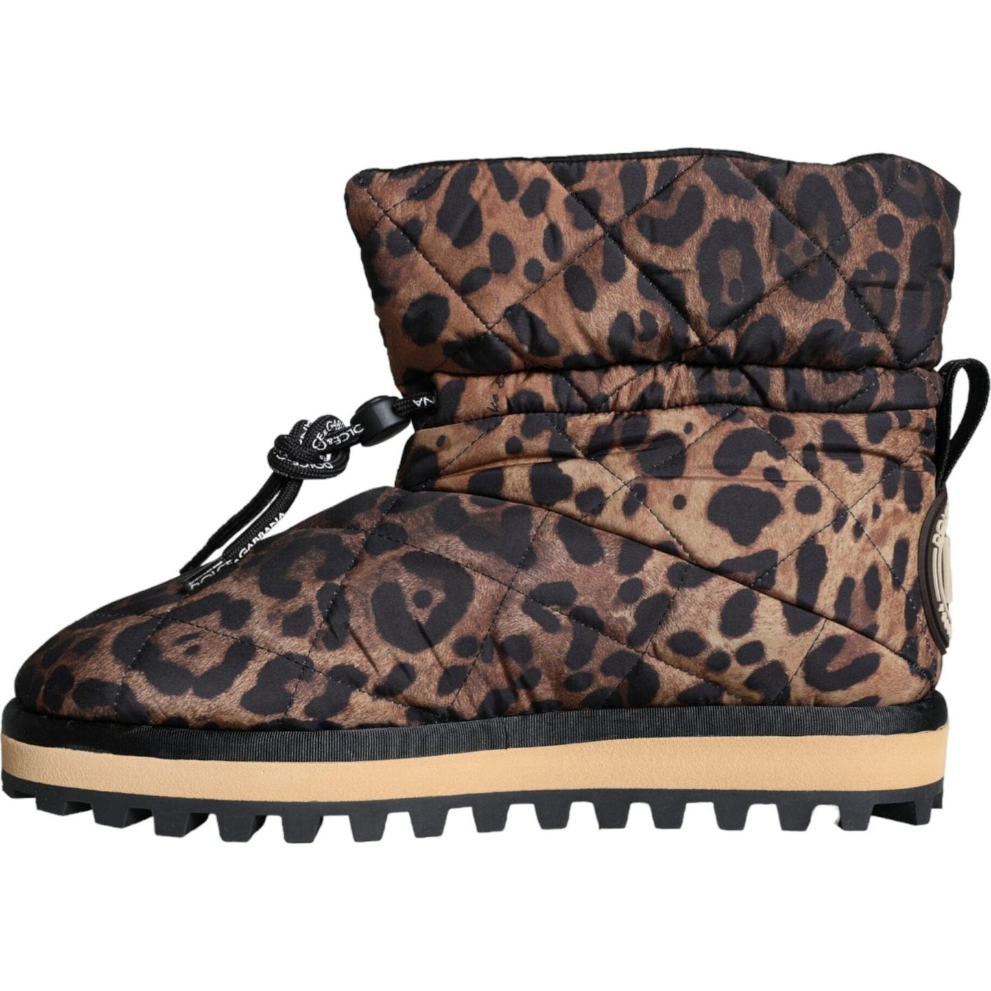 Dolce & Gabbana Brown Leopard Ankle Boots Padded Shoes Dolce & Gabbana