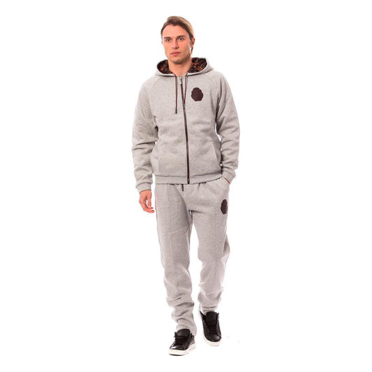 Billionaire Italian Couture Elegant Gray Cotton Sweatsuit Ensemble Billionaire Italian Couture