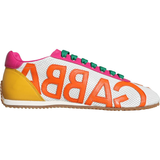 Dolce & Gabbana Multicolor Leather Logo Casual Sneakers Shoes Dolce & Gabbana